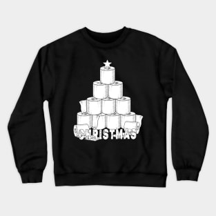 White Toilet Paper Christmas Tree, Funny Xmas Gift, Holiday Party Crewneck Sweatshirt